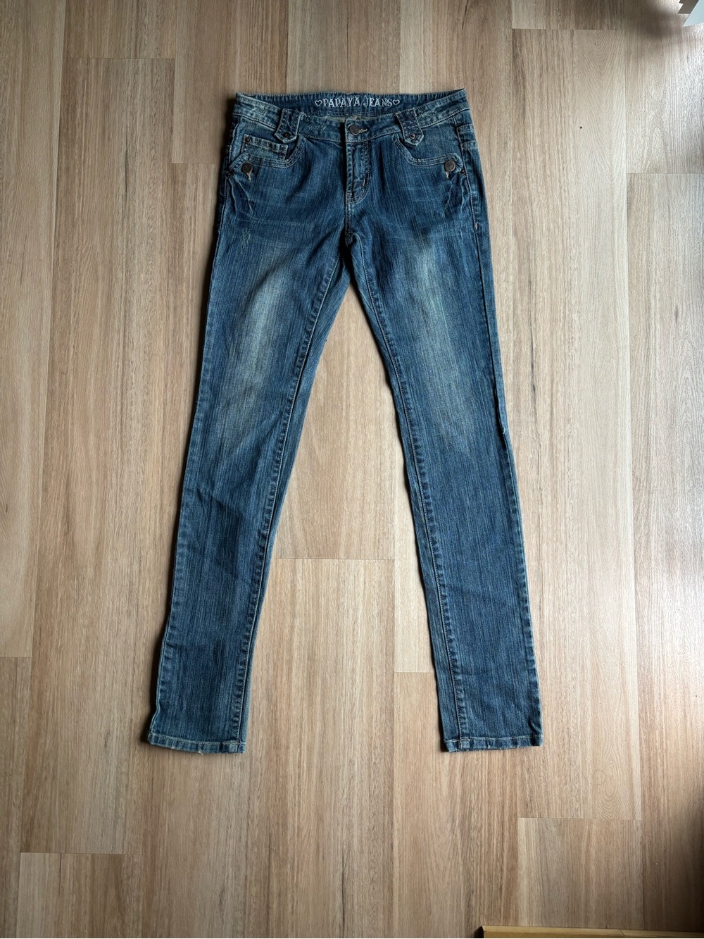 Papaya Skinny Jeans in Washed Blue Denim